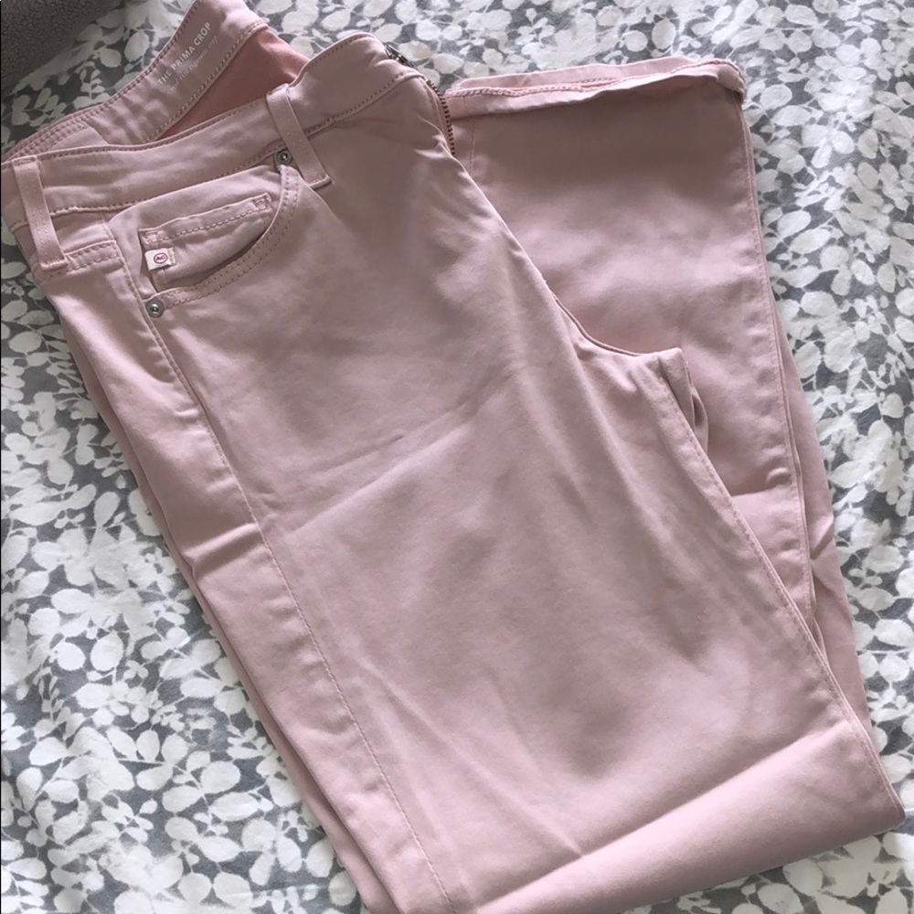 Adriano Goldschmied rose colored prima crop jeans